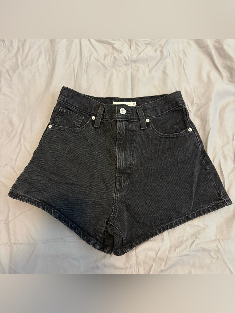 Levi's Black High-Waist Mom Denim Shorts